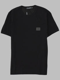 Dolce &amp; Gabbana Men's Shirt in Cotone Con Placca Black