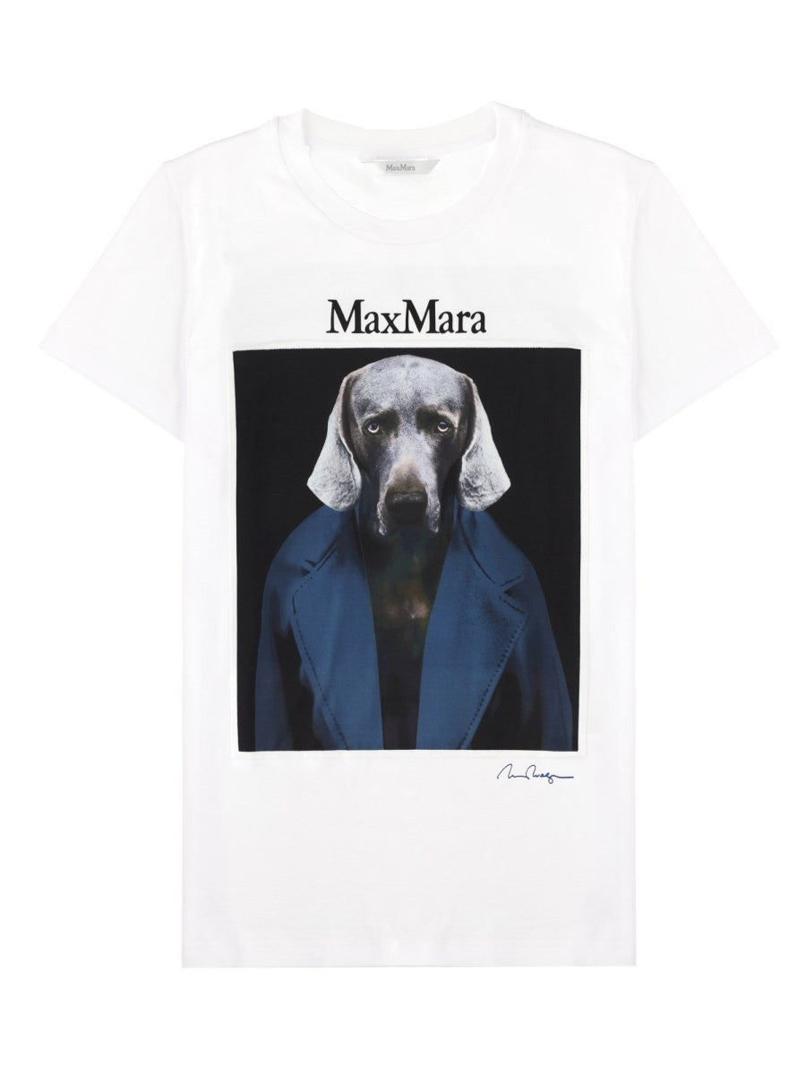Max Mara Women's Shirt in Jersey Con Stampa Iconica White