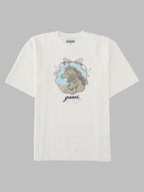 Ganni Women's Shirt Qixi Con Stampa Beige