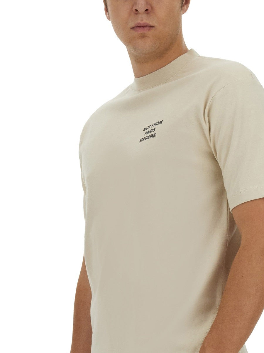 Drôle de Monsieur Men's Shirt Slogan Beige
