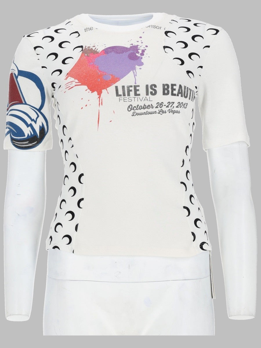 Marine Serre Women's Shirt Upcycled Con Stampa White