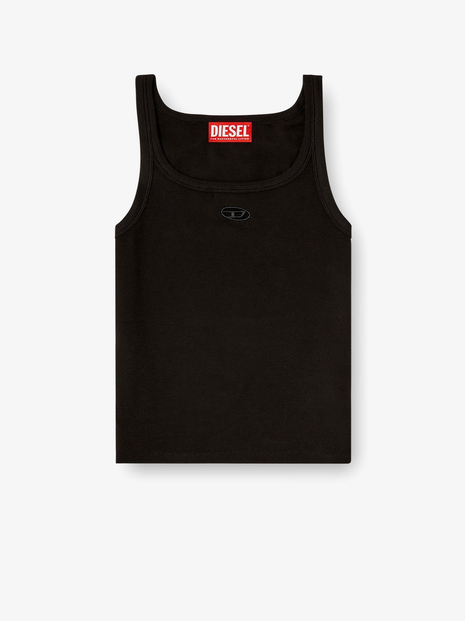 Diesel Women's Wife Od Ribbed Cotton Tank Top Black