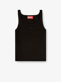 Diesel Women's Wife Od Ribbed Cotton Tank Top Black