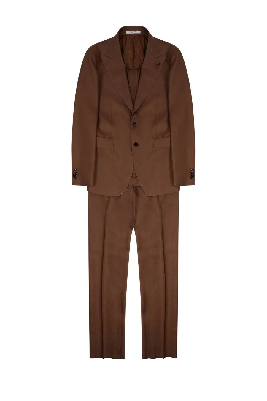 Tagliatore men’s abito vesuvio brown two-piece suit with tailored blazer and matching smooth fabric trousers