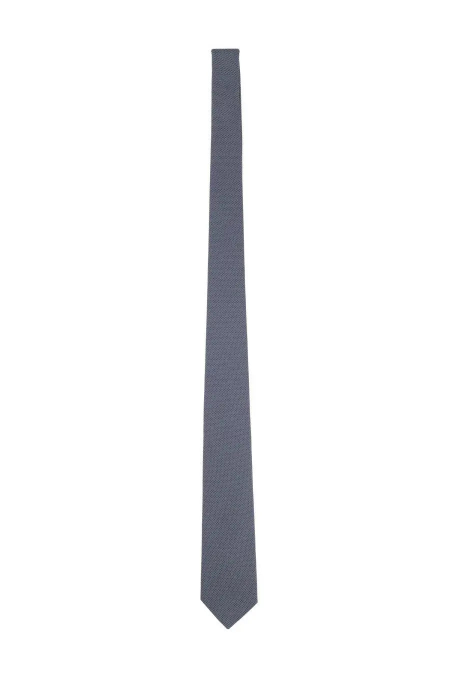 A sleek dark gray tagliatore men’s silk tie with a subtle textured weave perfect for formal wear