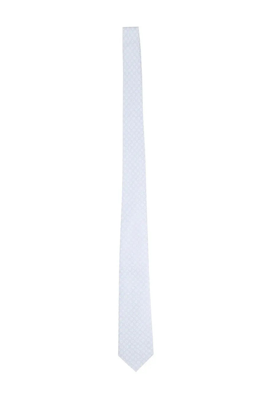 Tagliatore men’s silk tie in solid white with a sleek classic tapered design for formal wear