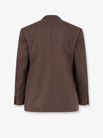 Tonywack Men's Tailored Unisex Wool Blend Blazer Brown