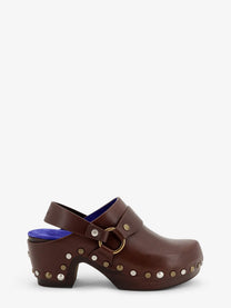 Chloé Women's Talis Wedge Leather Clogs Brown