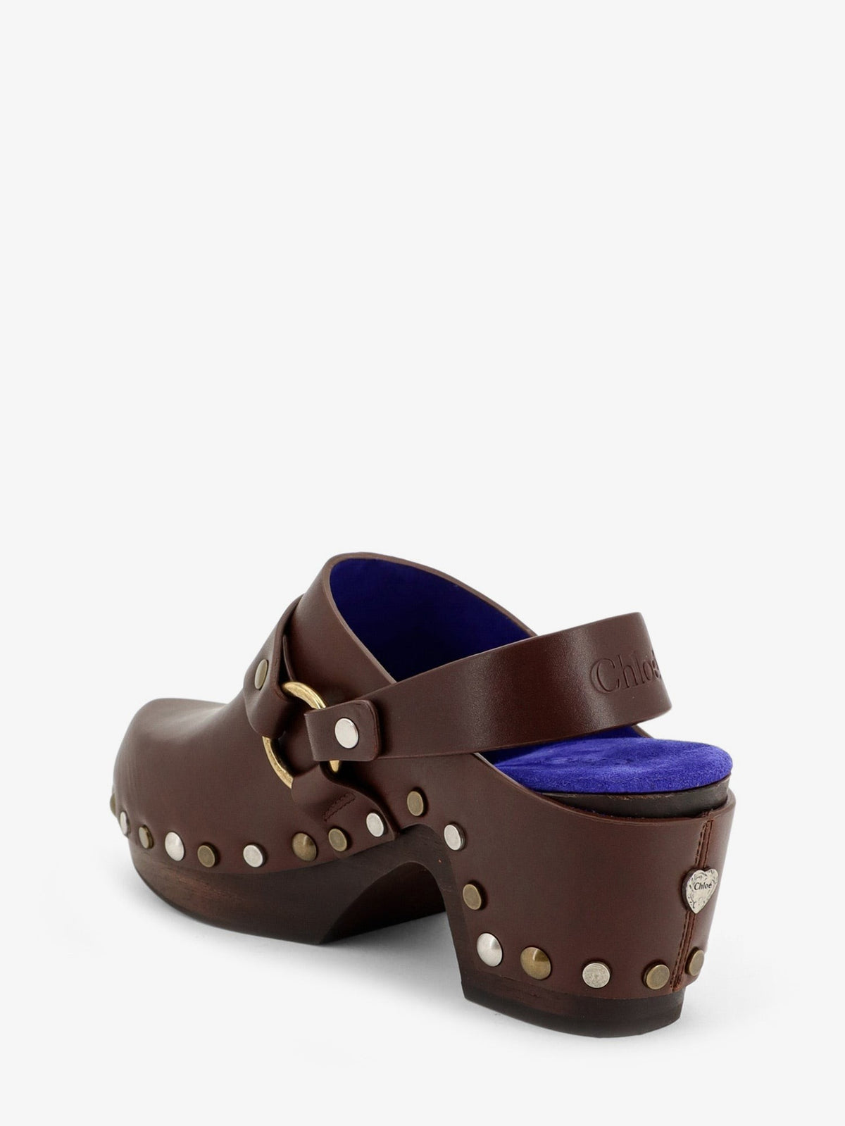 Chloé Women's Talis Wedge Leather Clogs Brown