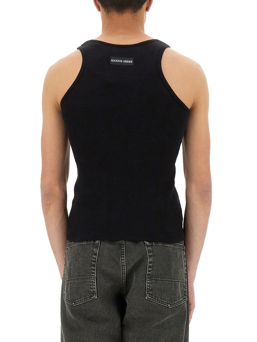 Marine Serre Men's Tank Top Costine Con Moon Black