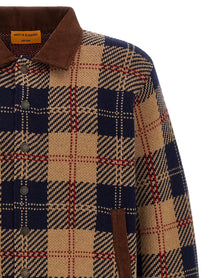 Guest In Residence Tartan Bomber Jacket Gold