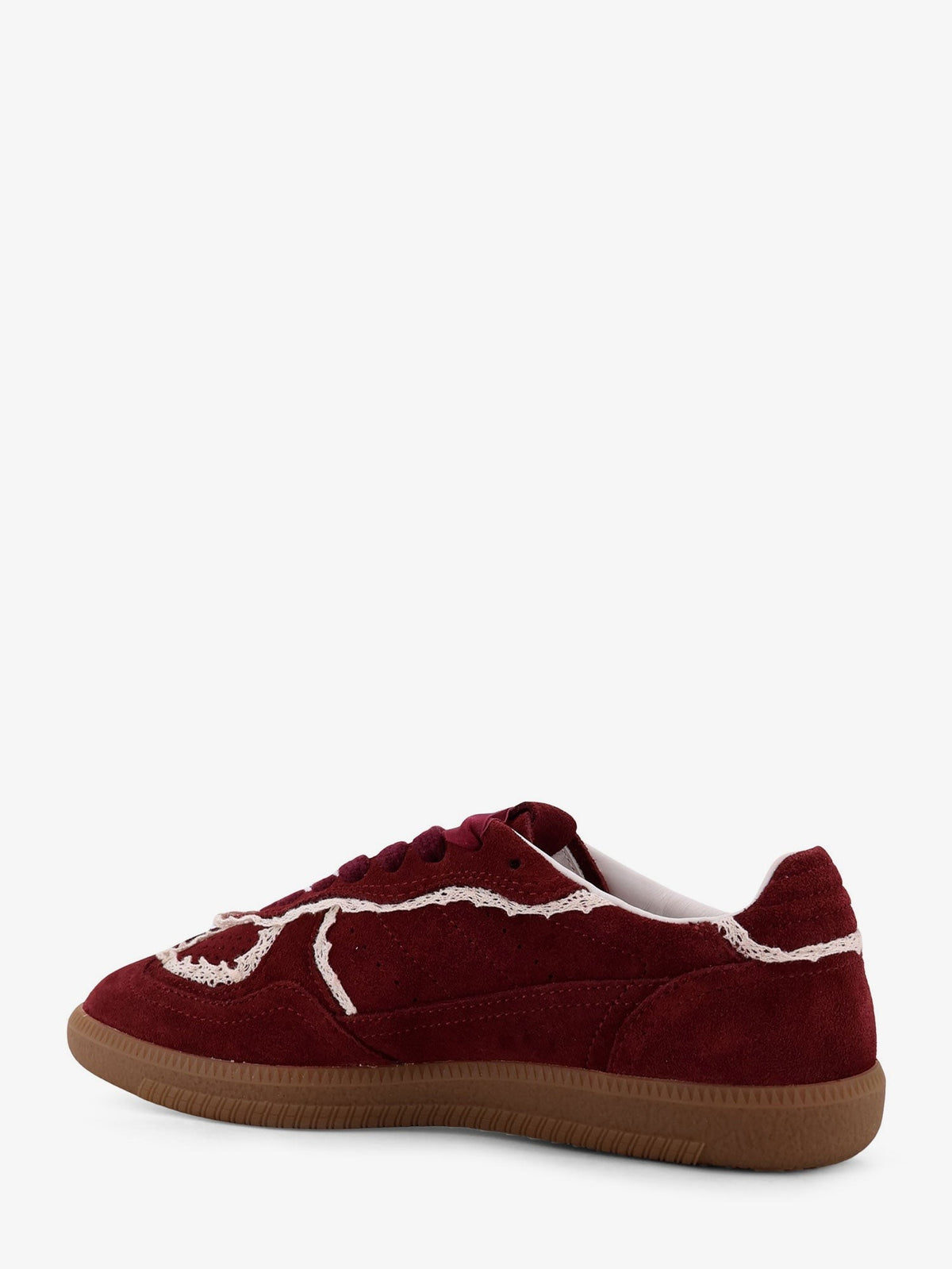 Alohas Women's Crochet Suede Sneakers Red