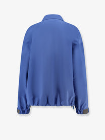 Miu Miu Women's Tech Canvas Windbreaker Blue