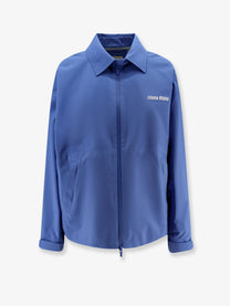 Miu Miu Women's Tech Canvas Windbreaker Blue