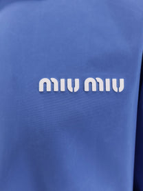 Miu Miu Women's Tech Canvas Windbreaker Blue