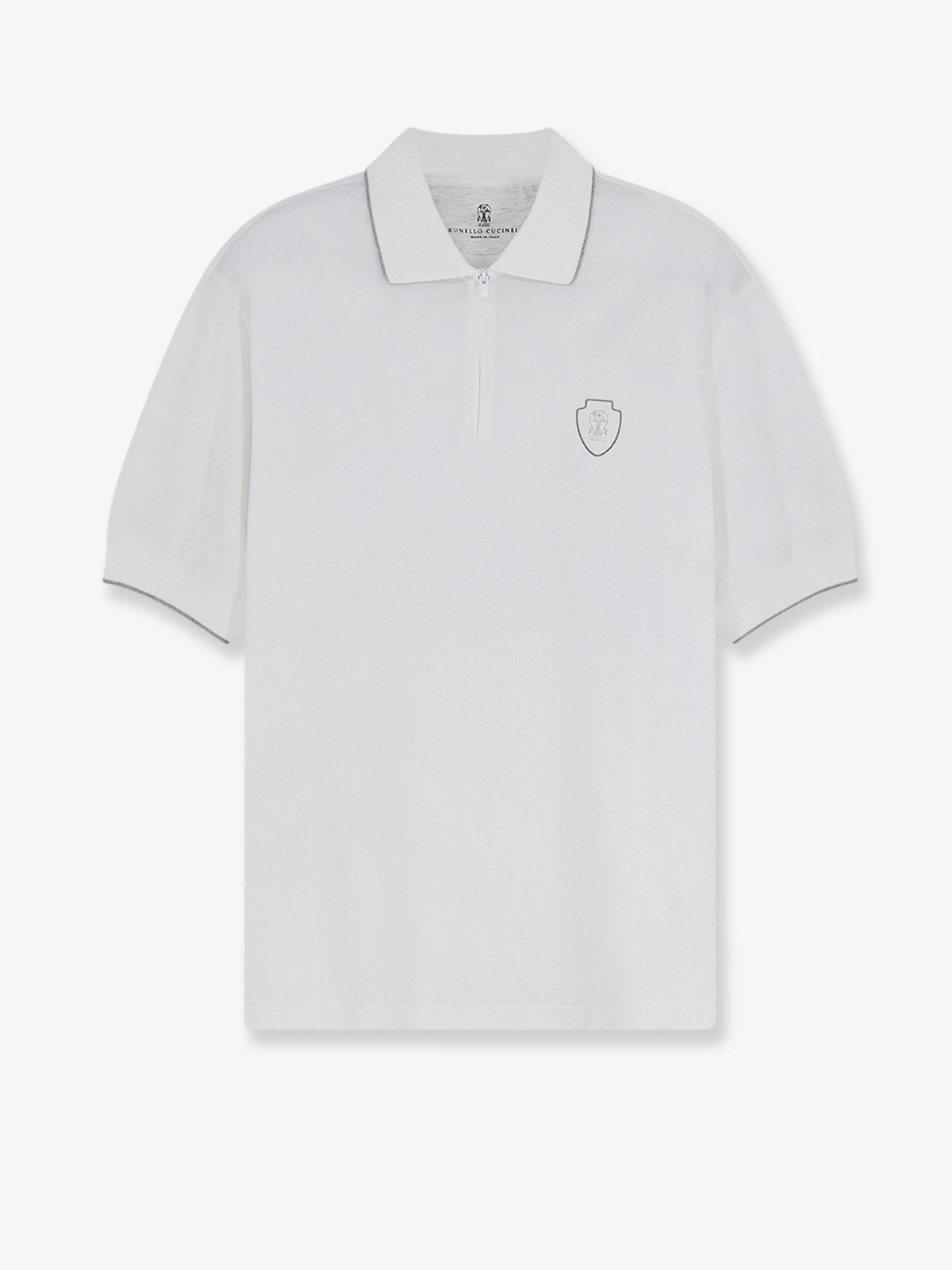 Brunello Cucinelli Men's Technical Fabric Polo Shirt White