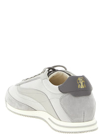 Brunello Cucinelli Techno and Nubuck Fabric Sneakers Grey