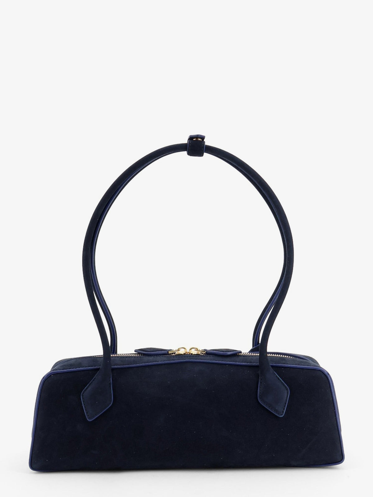 ALAÏA Women's Teckel Medium Suede Shoulder Bag Blue, view 2