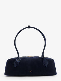 ALAÏA Women's Teckel Medium Suede Shoulder Bag Blue