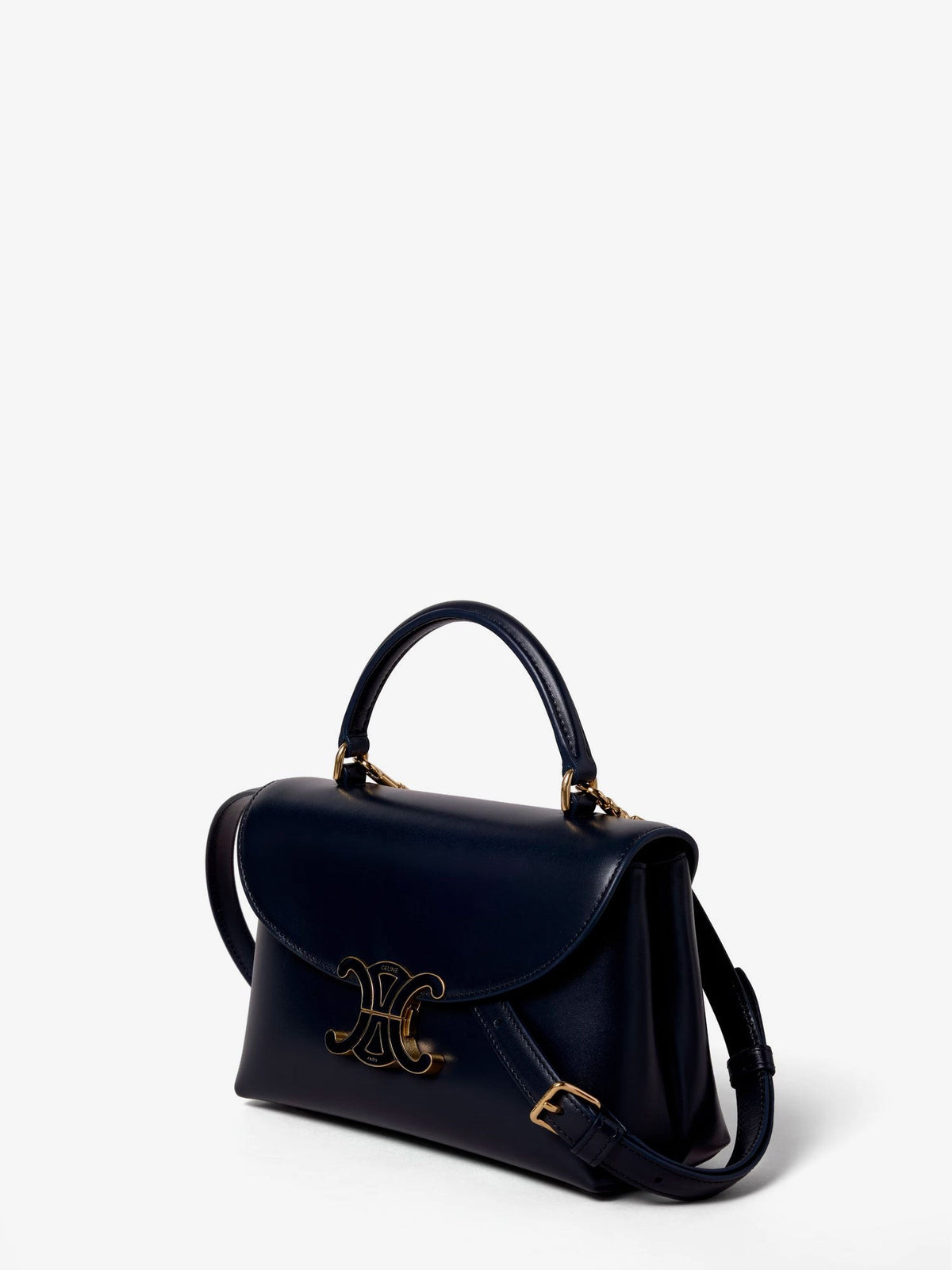 Celine Women's Teen Nino Handbag in Smooth Satin Calfskin Blue, view 3