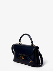 Celine Women's Teen Nino Handbag in Smooth Satin Calfskin Blue, view 3