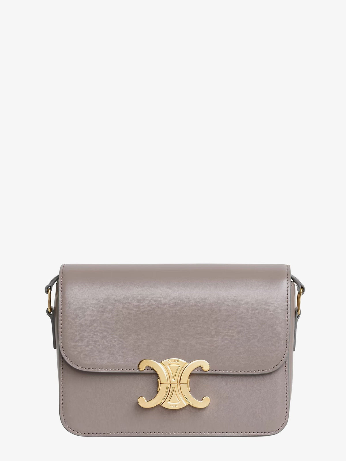 Celine Women's Teen Triomphe Leather Crossbody Bag PEBBLE