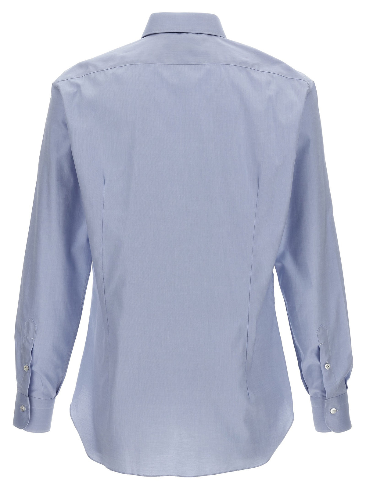 Barba Textured Cotton Shirt Blue