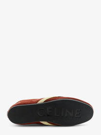 Celine Women's The Flat Suede and Leather Sneakers White
