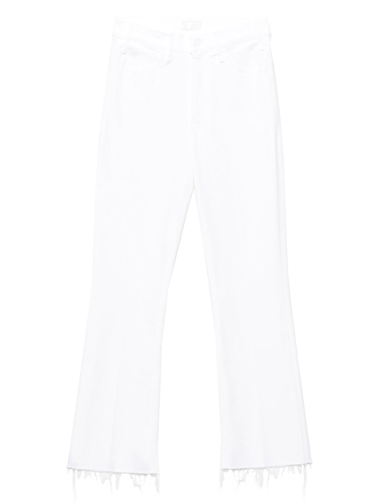MOTHER The Hustler Ankle Fray Jeans White