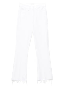 MOTHER The Hustler Ankle Fray Jeans White