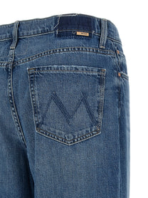 MOTHER The Rerun Zip Sneak Jeans Blue