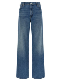 MOTHER The Rerun Zip Sneak Jeans Blue