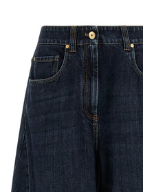 Brunello Cucinelli The Wide Barrel Jeans Blue, view 3