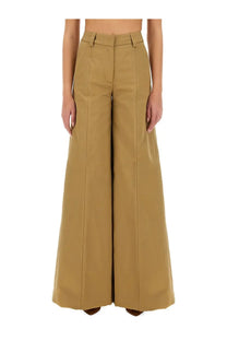Thelatest women’s alma pants beige tan wide-leg trousers with high waist and structured front pleats