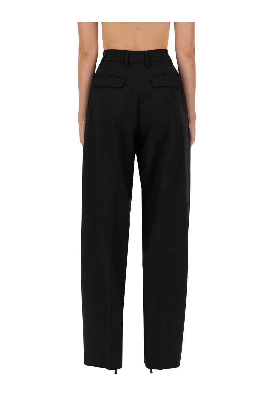 Thelatest women’s Axel pants black high-waisted wide-leg trousers with tailored fit and front flap pockets