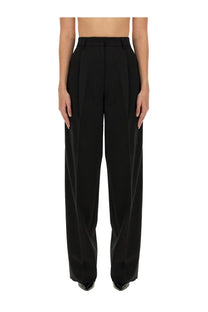 Black high-waisted wide-leg tailored trousers with a structured silhouette from Thelatest Women’s Axel Pants collection