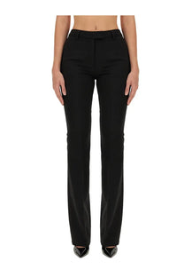 Thelatest women’s an pants black tailored trousers with straight-leg cut and sleek smooth fabric