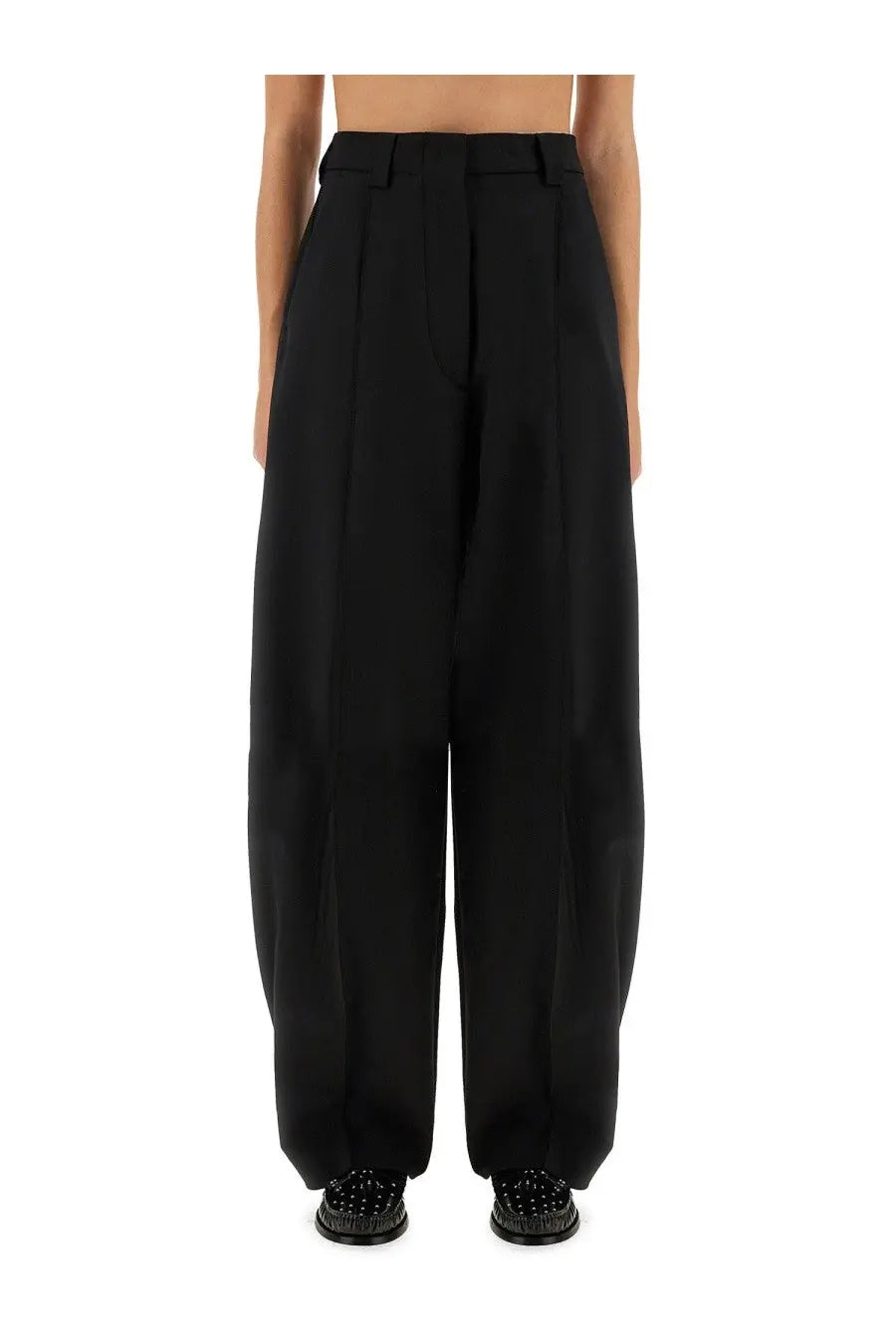 Thelatest women’s pants dear black black high-waisted wide-leg trousers with structured tailored fit