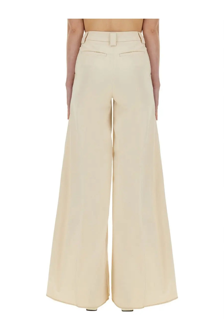 Thelatest women’s wide pant alma white cream-colored wide-leg trousers with sleek tailored fit and subtle front pockets