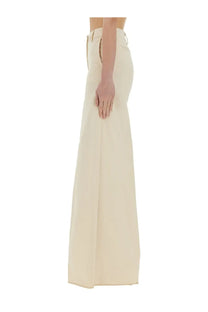 Thelatest women’s wide pant alma white cream-colored wide-leg trousers with sleek straight cut and subtle front pleats