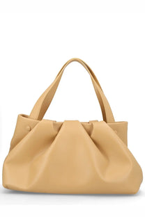 Themoirè women’s borsa athena beige beige faux leather tote bag with soft gathered top and matching handles