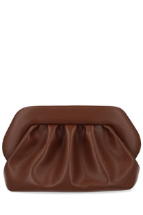 Themoirè women’s borsa bios brown leather clutch with soft draped design perfect for stylish occasions