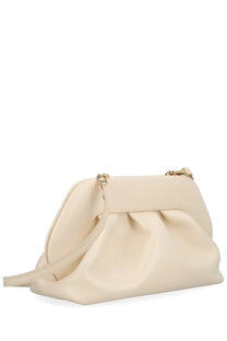 Themoirè women’s medium bios bag beige cream-colored clutch with soft draped design and gold-tone hardware