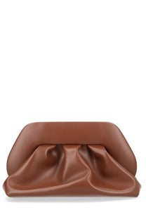 Themoirè women’s medium bios bag brown brown leather clutch with soft draped design for stylish carrying
