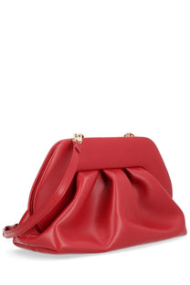 Themoirè women’s medium bios bag red faux leather clutch with gold-tone hardware and soft draped design