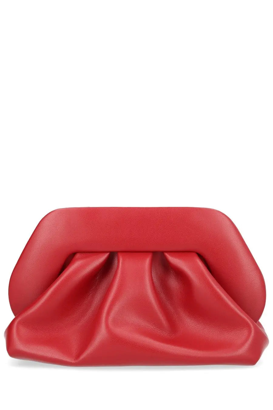 Themoirè women’s medium bios bag red vibrant red softly pleated clutch with smooth leather like finish