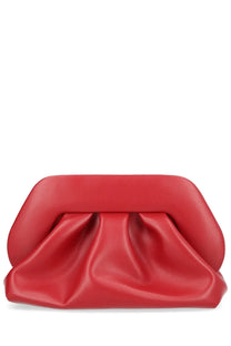 Themoirè women’s medium bios bag red vibrant red softly pleated clutch with smooth leather like finish