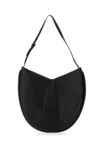 Themoirè women’s tike bag black leather hobo bag with sleek minimalist design and single adjustable strap