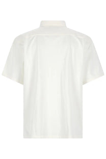 Theory men’s camicia Irving white crisp white short-sleeved button-up shirt with classic collar and back pleats