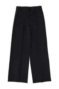 Theory women’s black wool tailored pants with high-waisted wide-leg design and sleek minimalist style